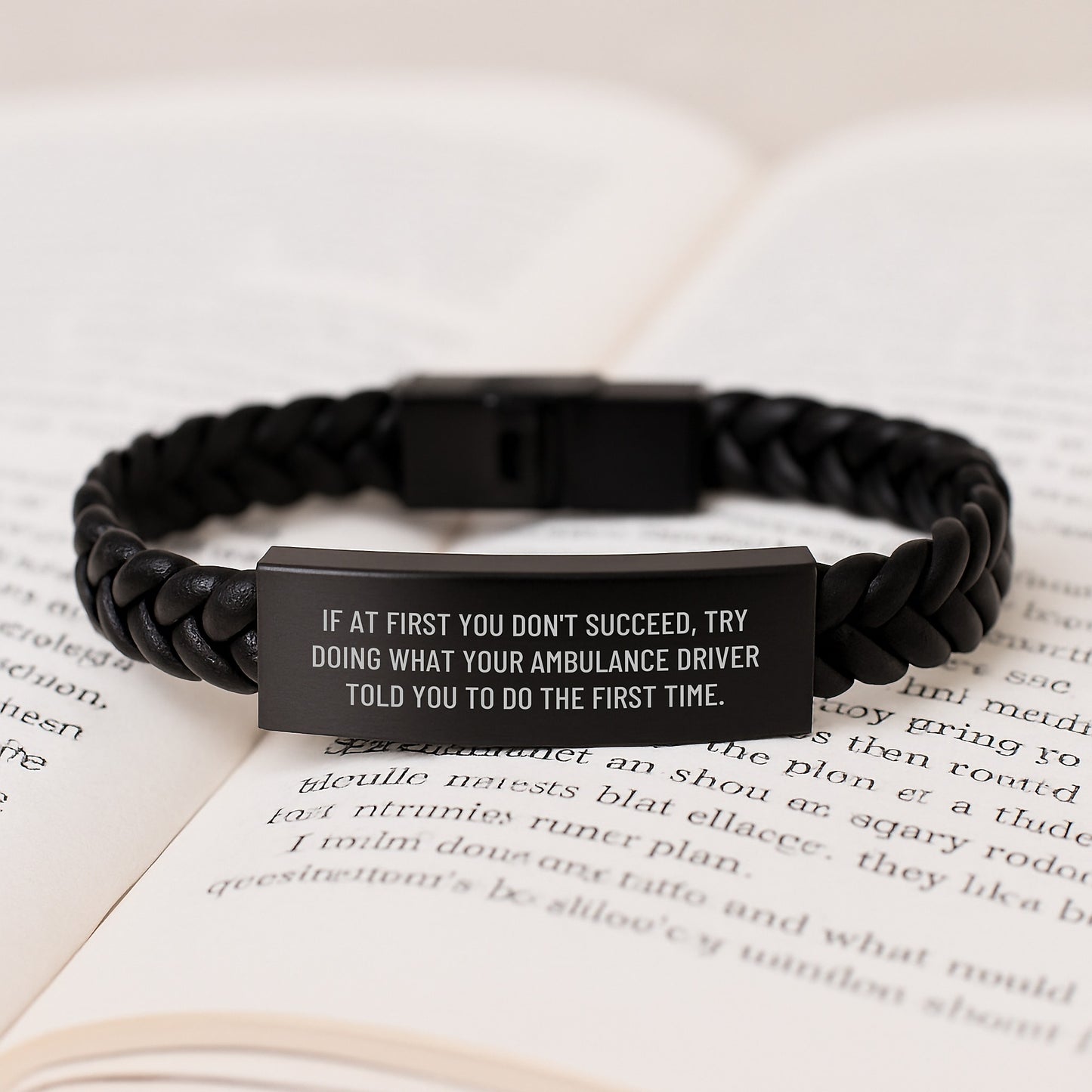 Ambulance Driver Interlaced Leather Bracelet for Him Birthday Gift - Image 3