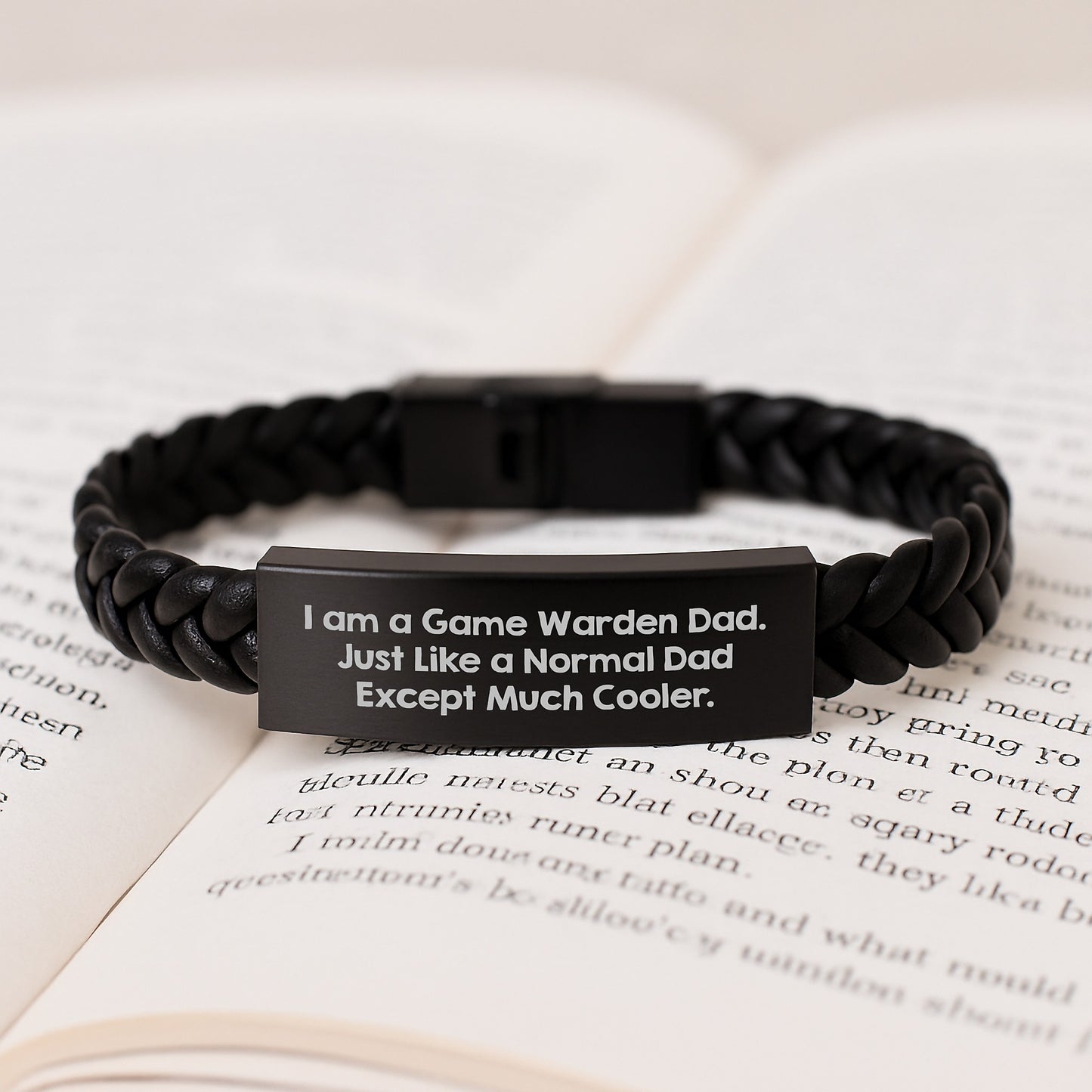 Birthday Gift for Her Game Warden Interlaced Leather Bracelet Present - Image 3
