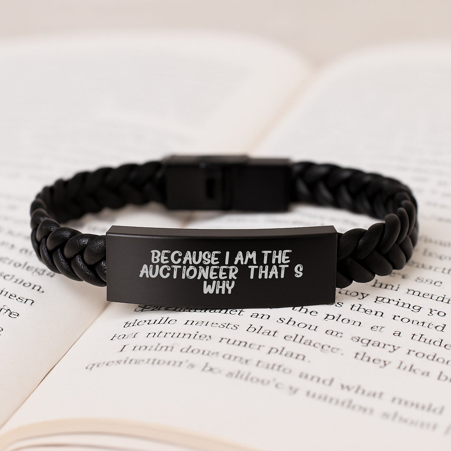 Birthday Gift Interlaced Leather Bracelet for Her Present Auctioneer - Image 3