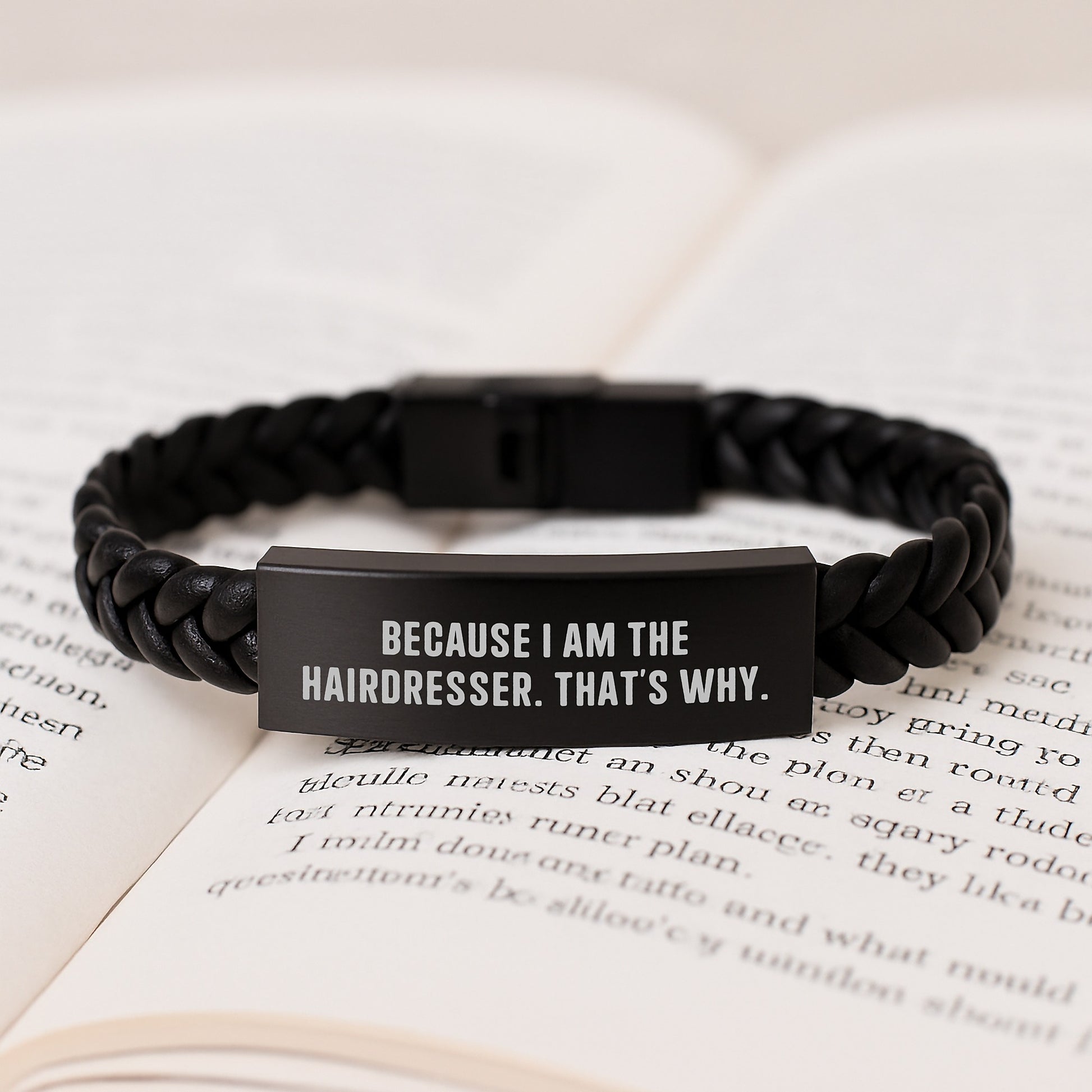 Hairdresser Interlaced Leather Bracelet Birthday Gift Present for Her - Image 3