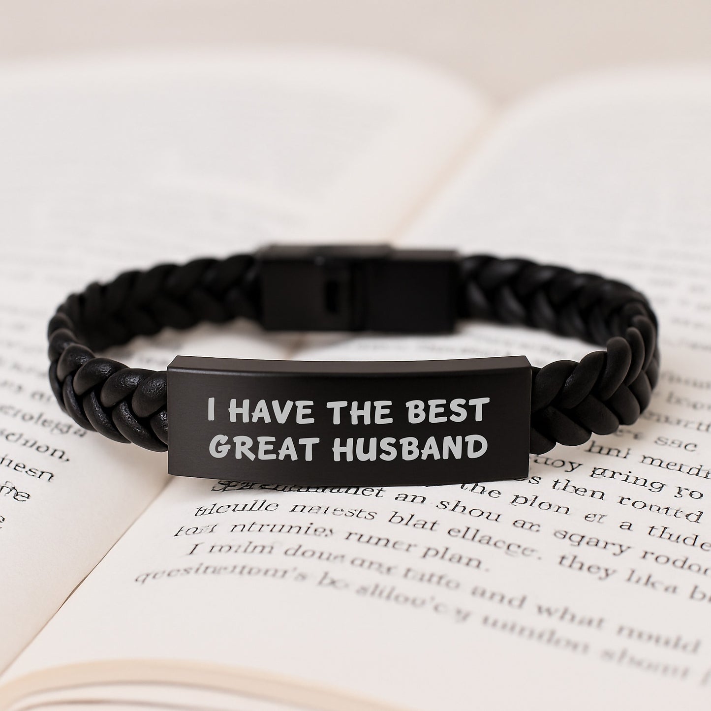 Funny Husband Gifts, Interlaced Leather Bracelet, 'I Have The Best Great Husband', Mothers Day Unique Gifts from Husband to Wife - Image 3