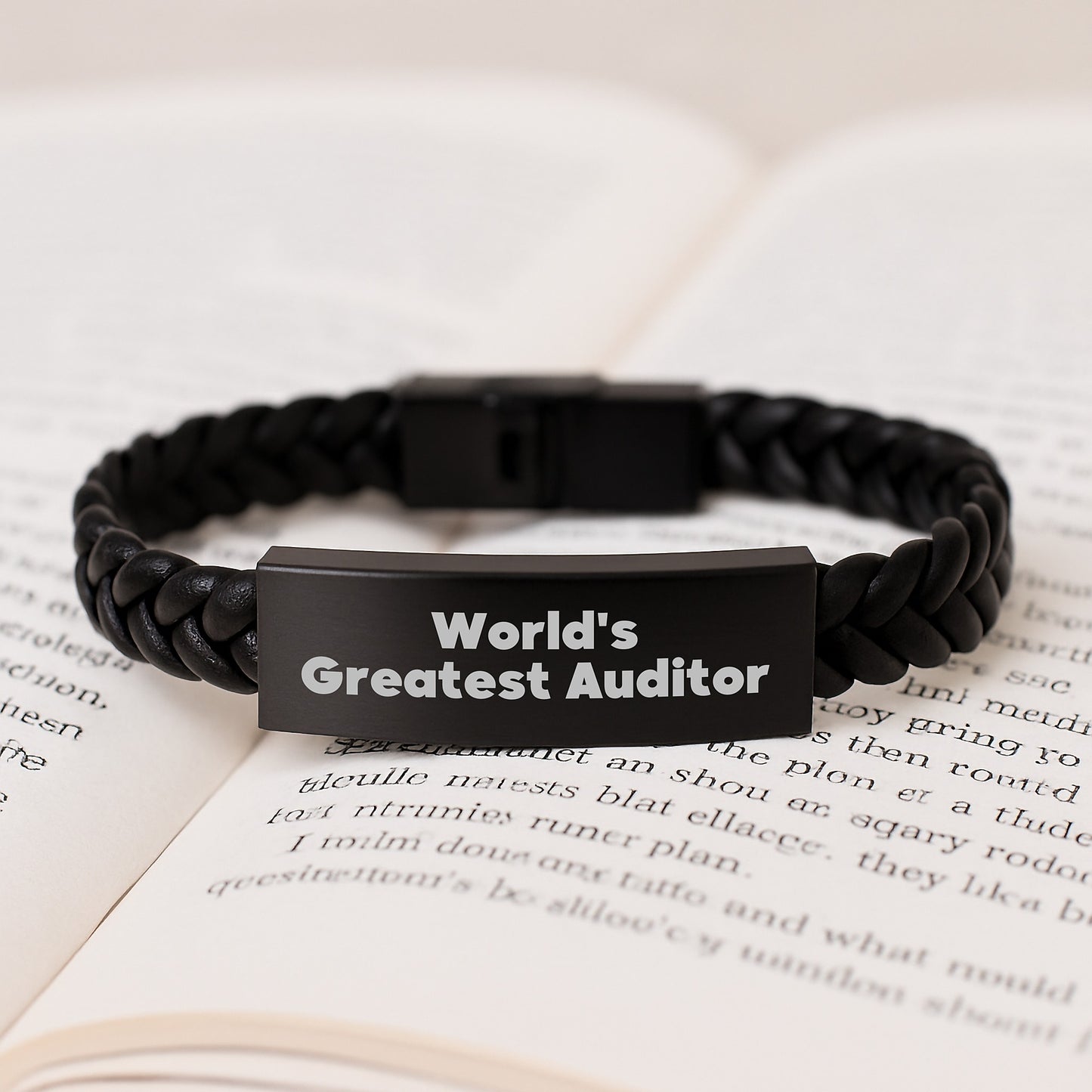 Funny Auditor Gifts from Friends Unique Interlaced Leather Bracelets for Men World's Greatest Auditor - Image 3