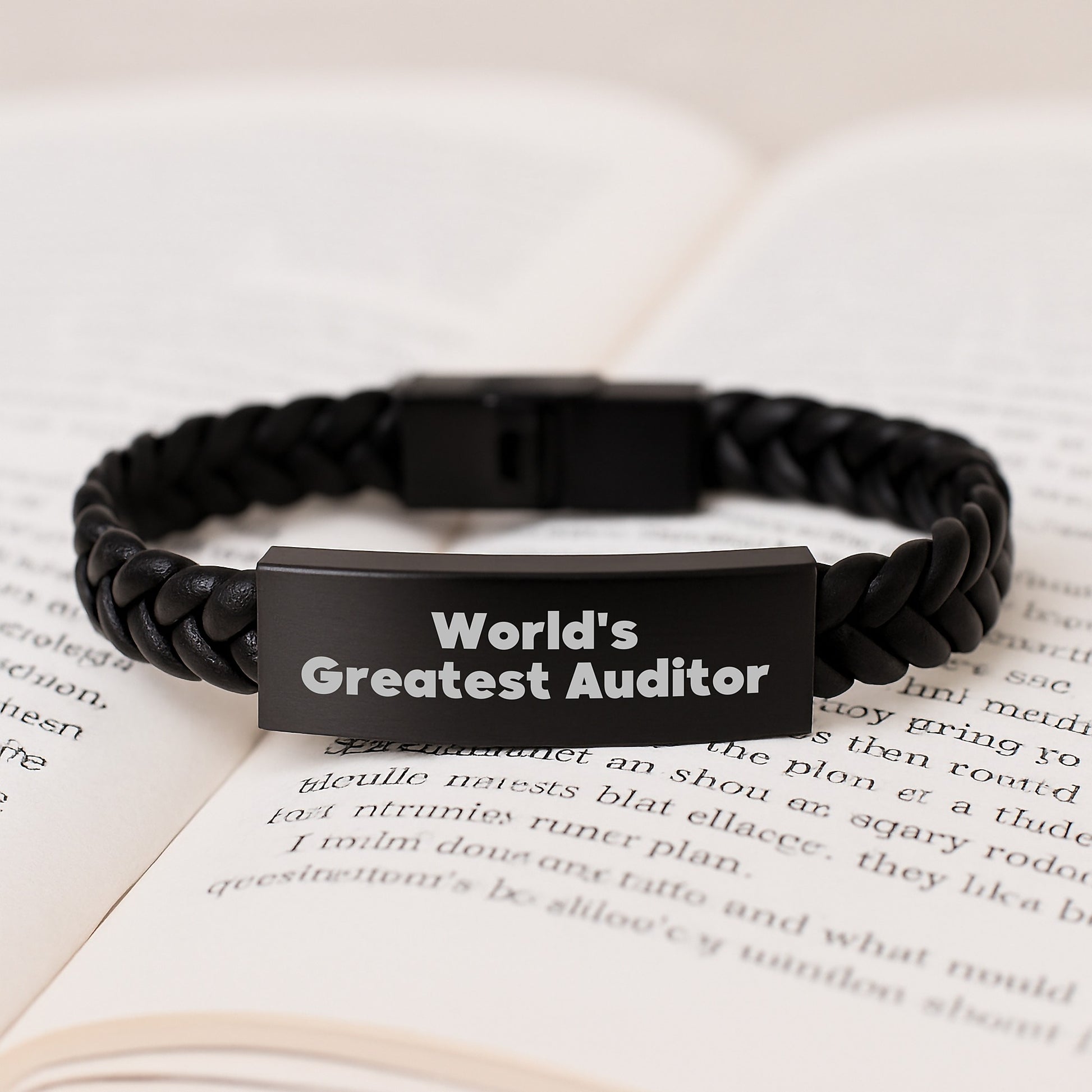 Funny Auditor Gifts from Friends Unique Interlaced Leather Bracelets for Men World's Greatest Auditor - Image 3