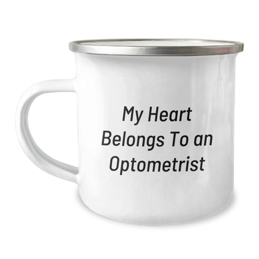Funny Optometrist Gifts from Friends for Birthday - My Heart Belongs To An Optometrist Camping Mug - Image 1