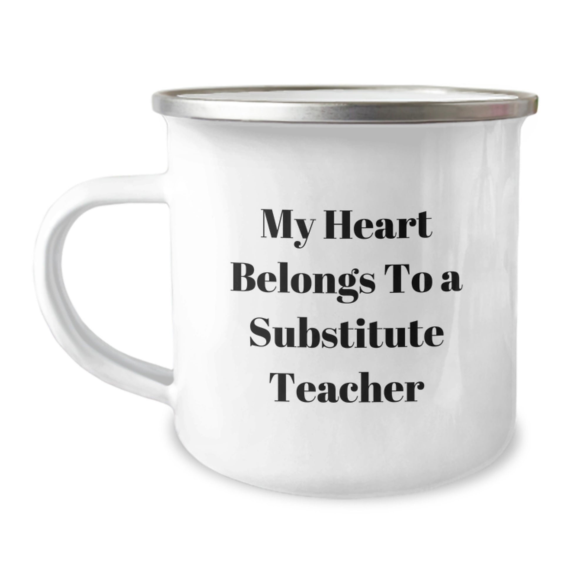 Funny Gifts from Friends for Substitute Teacher, My Heart Belongs To A Substitute Teacher, Camping Mug for Graduation - Image 1