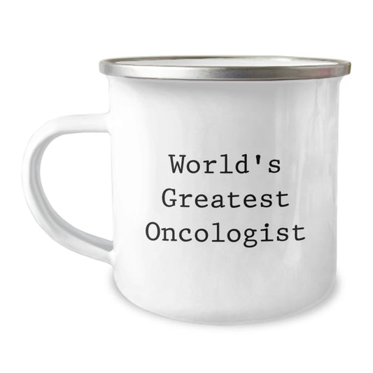 Inspiring Oncologist Gifts from Friends - World's Greatest Quote Funny Camping Mug for Birthday - Image 1