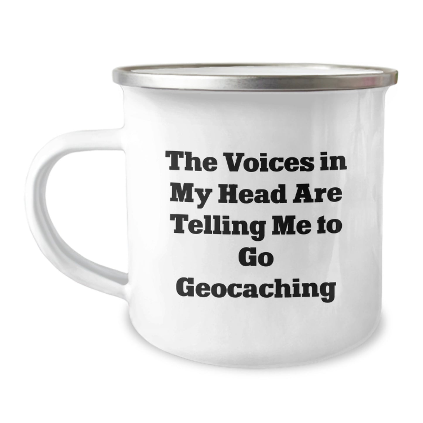 Funny Geocaching Gifts for Men, Unique Graduation Unique Gifts from Friends and Family, The Voices In My Head Are Telling Me To Go Geocaching Camping Mug - Image 1