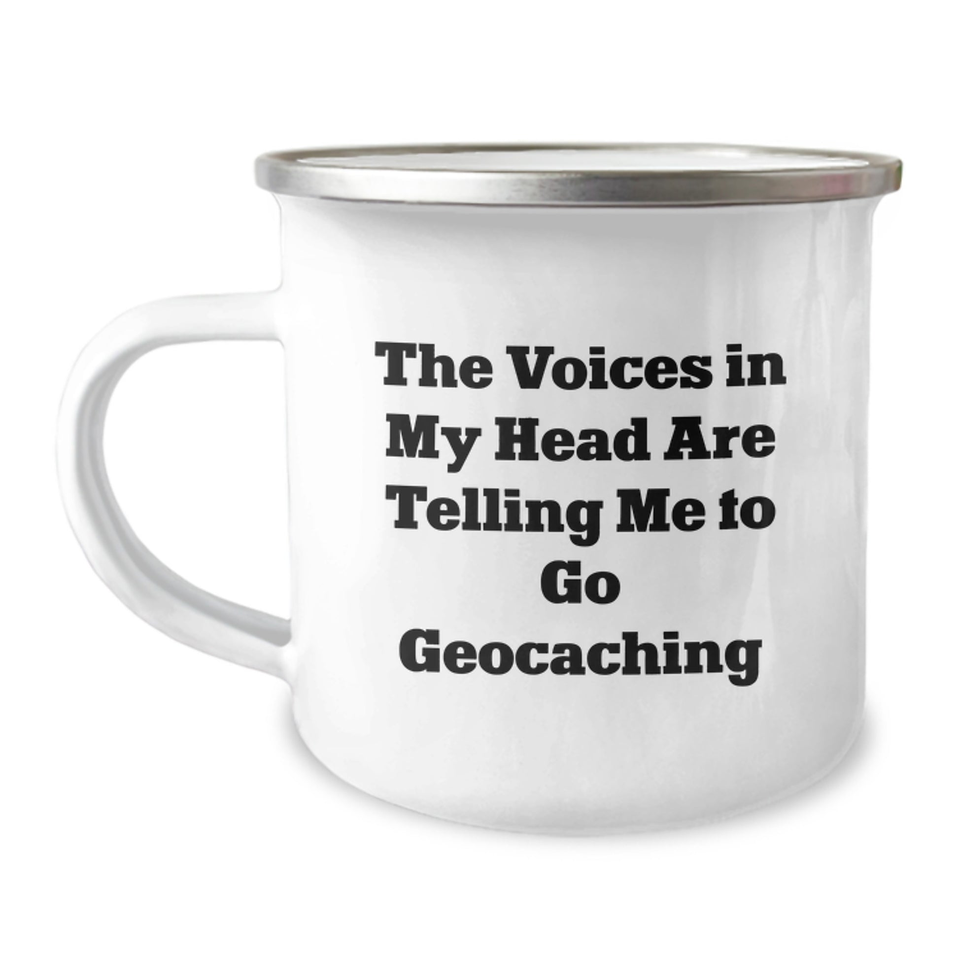 Funny Geocaching Gifts for Men, Unique Graduation Unique Gifts from Friends and Family, The Voices In My Head Are Telling Me To Go Geocaching Camping Mug - Image 1