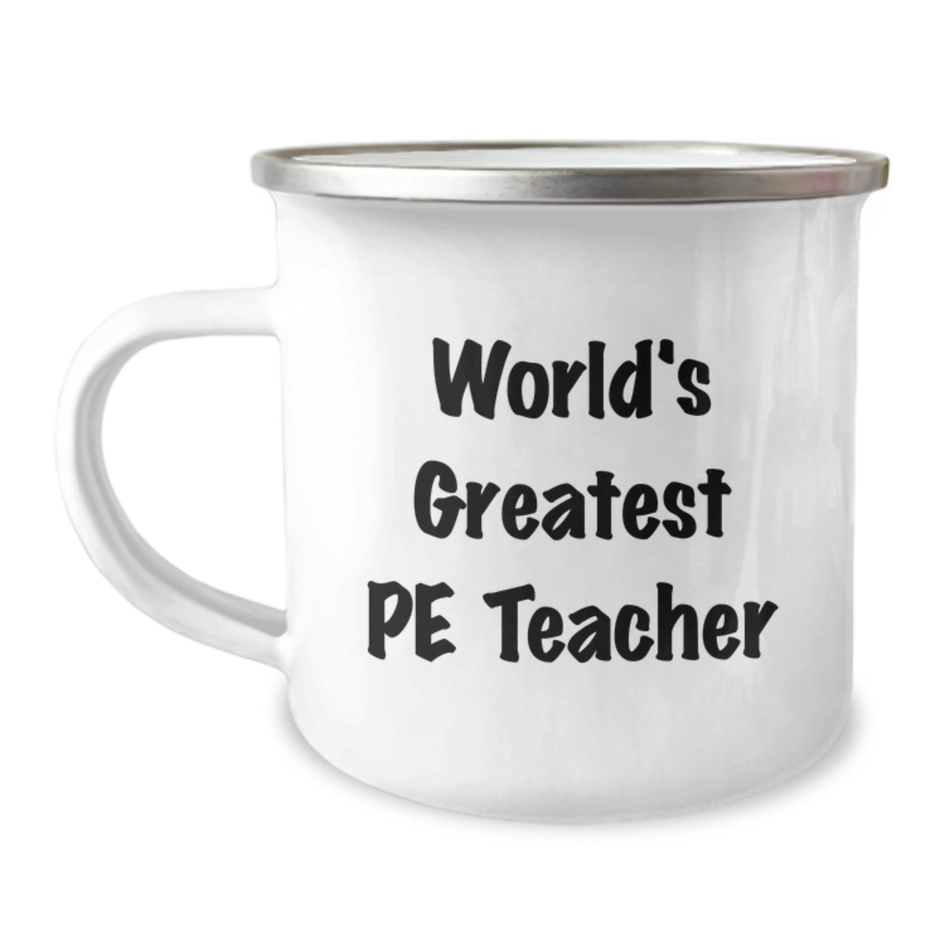 Funny PE Teacher Gifts for Him, 'World's Greatest PE Teacher', Camping Mug for Valentine's Unique Gifts from Friends - Image 1