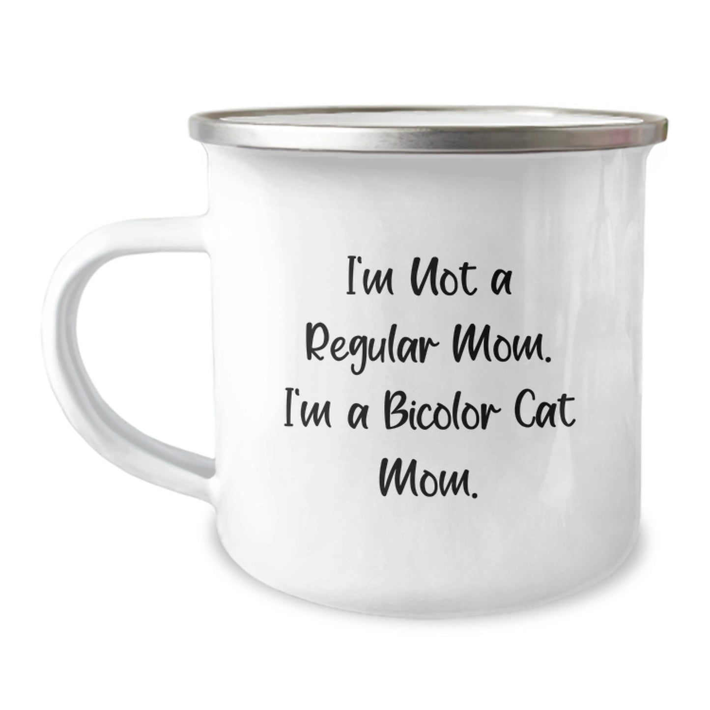 Funny Bicolor Cat Mom Camping Mug Gifts from Family Friends for Bicolor Cat Lovers on Graduation Day - Image 1