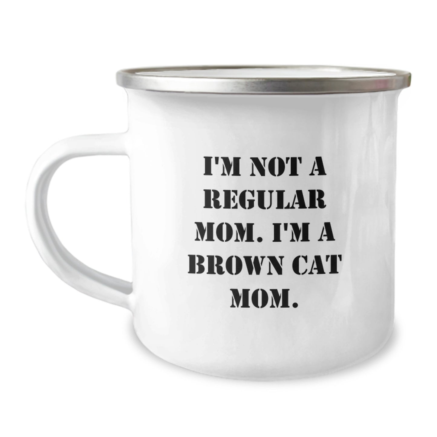 Funny Brown Cat Camping Mug Gifts for Mom, Brown Cat Gifts from Family, Funny Graduation Unique Gifts for Brown Cat Owner - Image 1