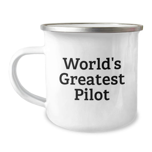 Fun Inspirational Pilot Gifts from Friends, World's Greatest Pilot Quote on Camping Mug, Unique Christmas Unique Gifts for Pilot - Image 1