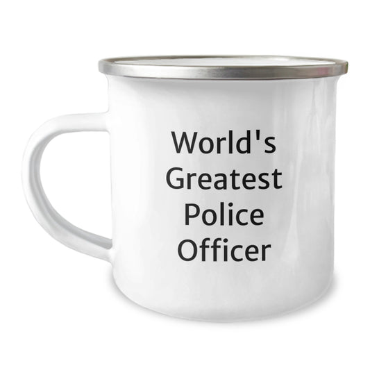 Funny World's Greatest Police Officer Camping Mug Gifts from Men to Police Officer Friends, Perfect Christmas Unique Gifts for Police Officers - Image 1