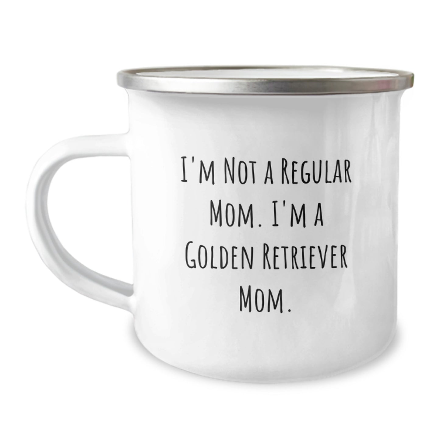 Golden Retriever Dog Lover Gifts from Mom, Funny Birthday Unique Gifts for Golden Retriever Dog Owners, Enamel Camping Mug - I'm Not A Regular Mom. I'm A Golden Retriever Mom. - Image 1