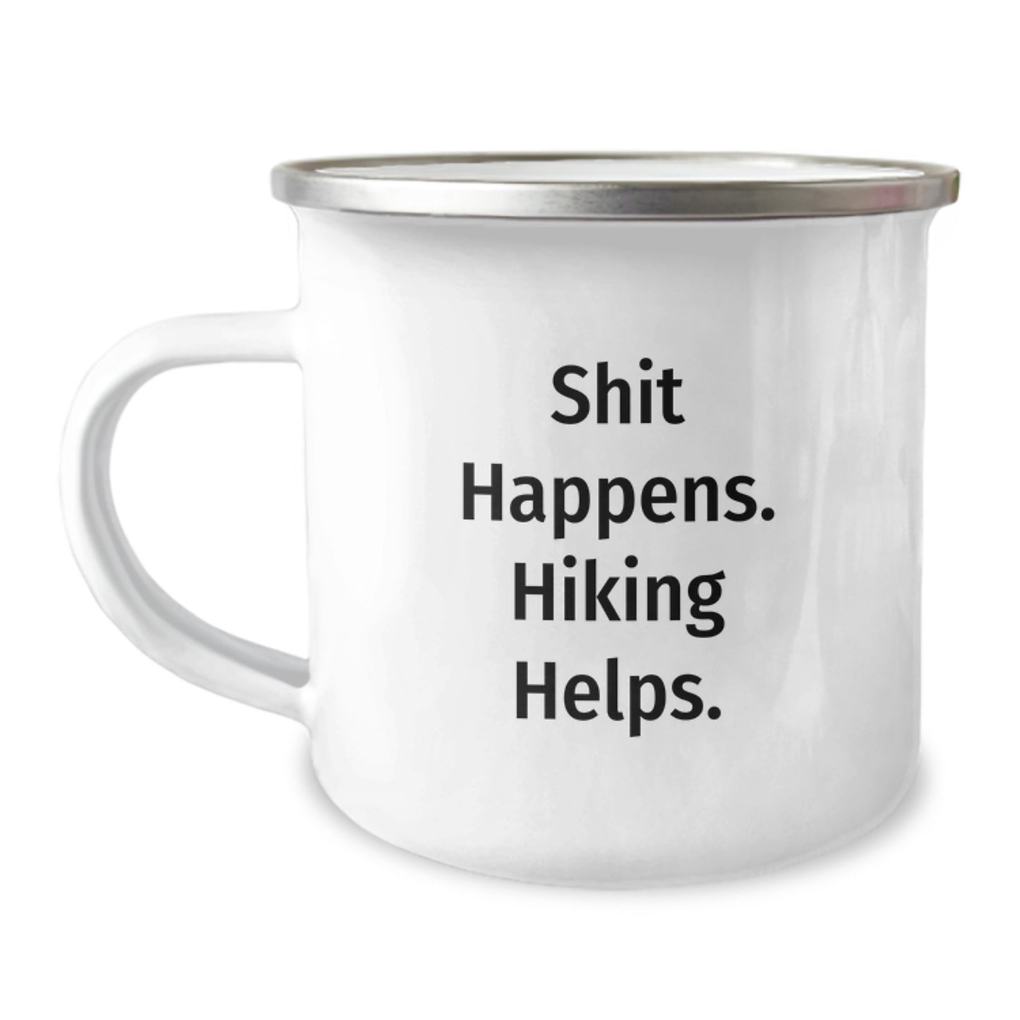 Funny Hiking Gifts for Him, Birthday Unique Hiking Mug, Camping Mugs with Inspirational Quote 'Shit Happens. Hiking Helps.' for Friends, Hiking Men Gifts from Family - Image 1