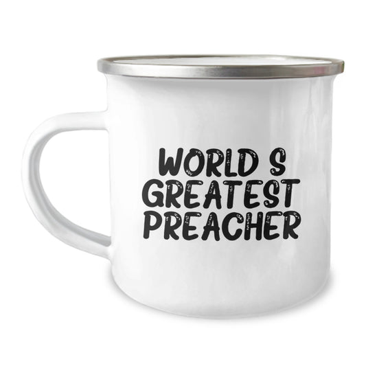 Funny World's Greatest Preacher Camping Mug for Mom's Unique Gifts from Family - Image 1