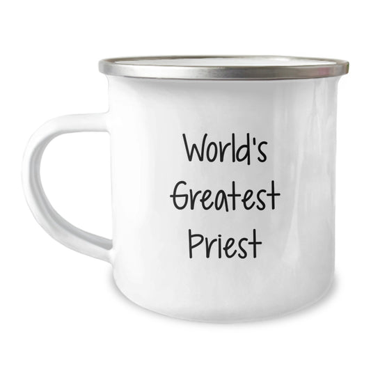 Funny Priest Gifts from Men for the World's Greatest Priest Camping Mug on Valentine's - Image 1