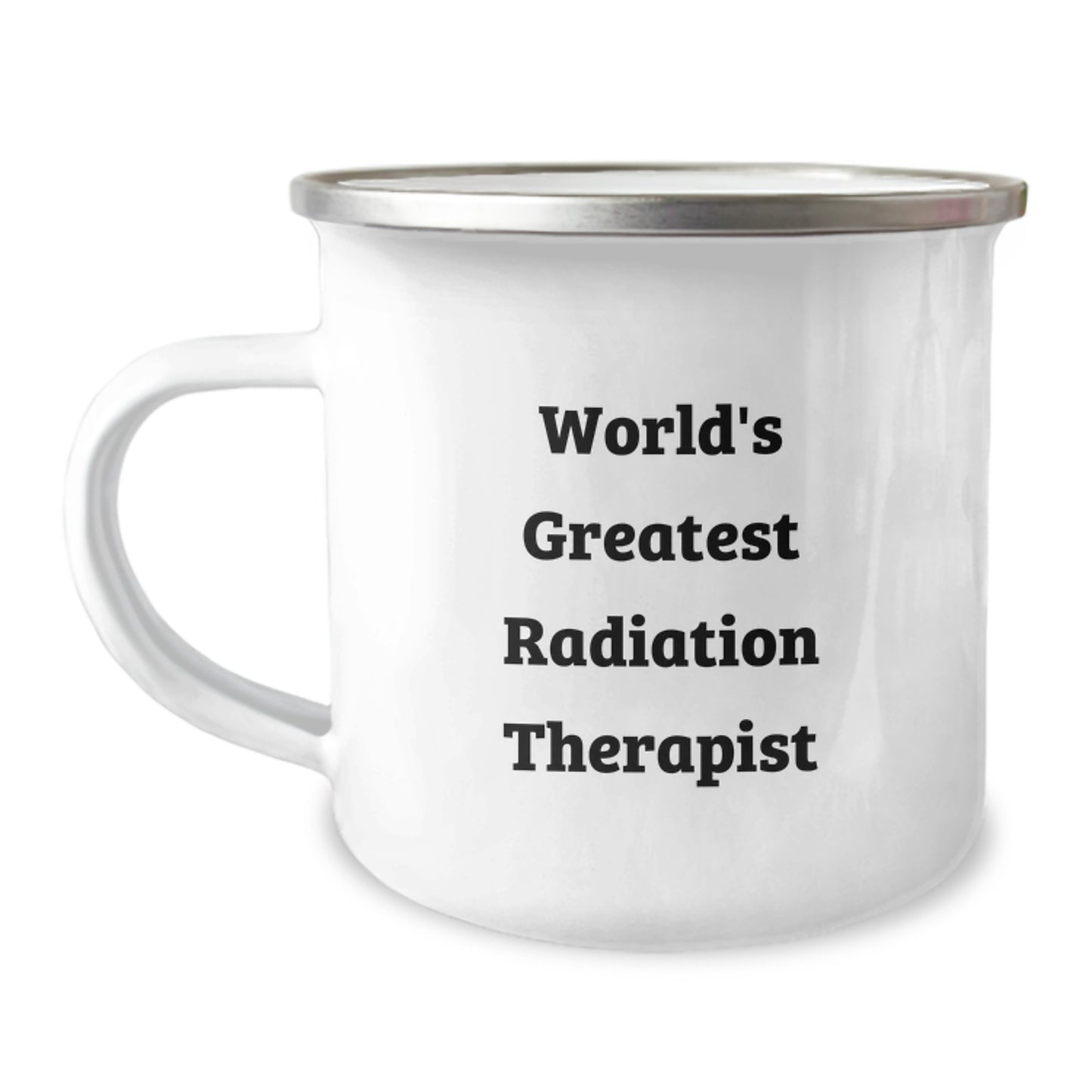 Funny Radiation Therapist Gifts from Friends for Christmas Unique Presents - 'World's Greatest' Camping Mug for Men - Image 1