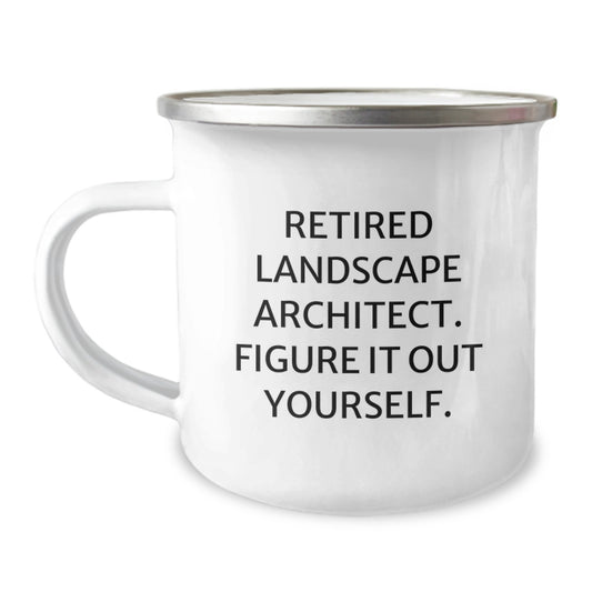 Funny Landscape Architect Gifts for Men, Unique Graduation Unique Gifts from Family to Landscape Architect, Camping Mug Quote Retired Landscape Architect. Figure It Out Yourself. - Image 1