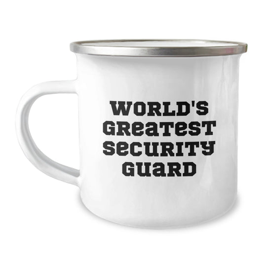 Funny World's Greatest Security Guard Gifts from Friends for Men Camping Mug - Image 1
