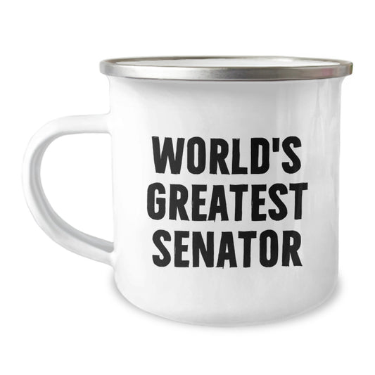 Senator Gifts - Funny World's Greatest Senator Camping Mug for Senator Friends and Family on Valentine's - Image 1