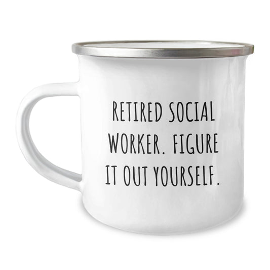 Funny Social Worker Gifts for Men - Camping Mug from Friends - Christmas Unique Presents for Social Worker Coworkers - Image 1