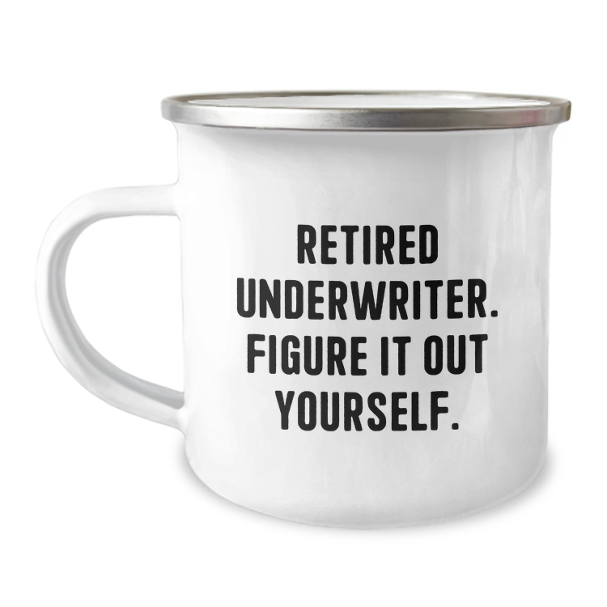 Funny Underwriter Gifts for Men - Retired Underwriter Figure It Out Yourself Christmas Unique Mugs Camping Mug - Image 1