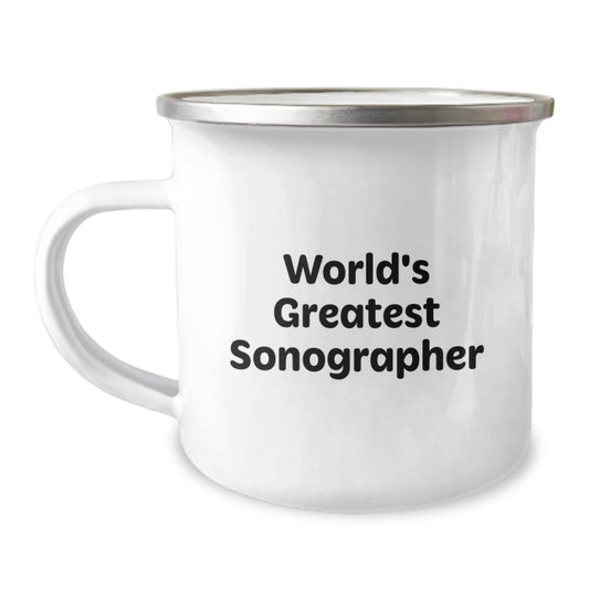 Funny Sonographer Gifts from Friends and Family - Camping Mug for Men and Women - Inspirational Quote 'World's Greatest Sonographer' for Christmas Unique Gifts - Image 1