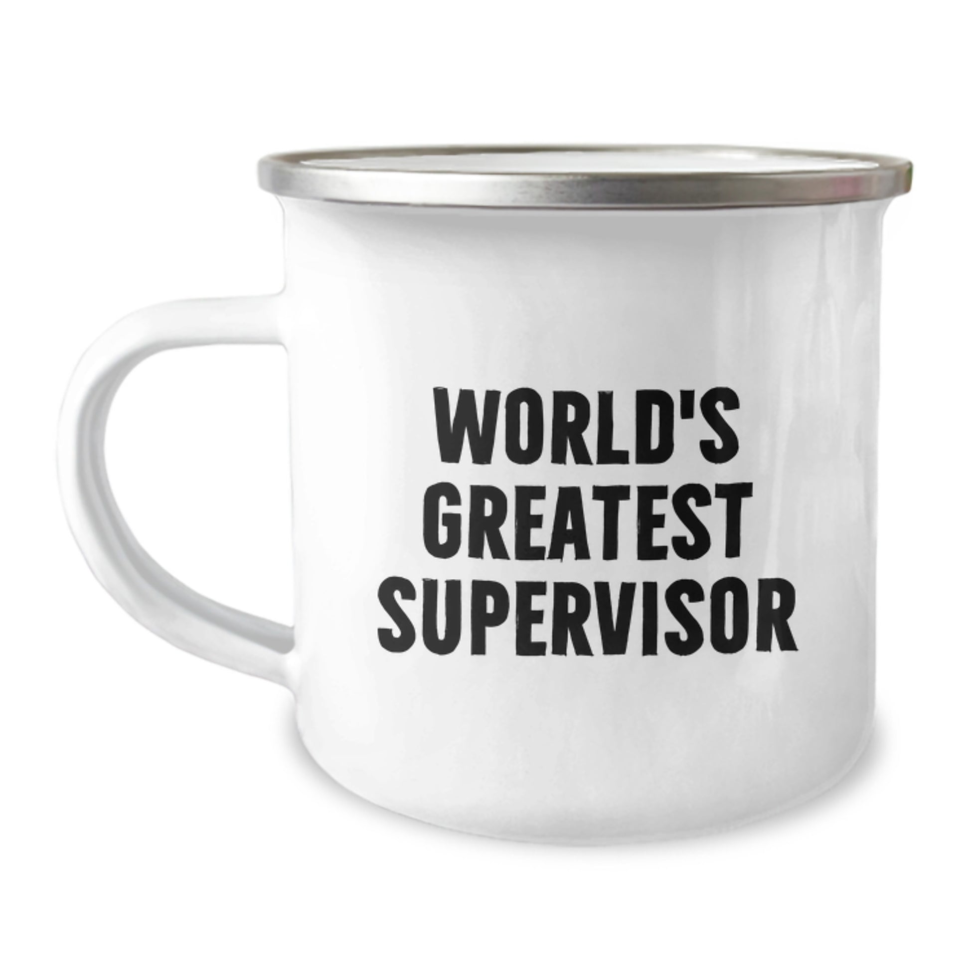 Greatest Supervisor Gifts, Funny Quote, 12 oz Camping Mug for Men or Women, Graduation Unique Gifts from Friends - Image 1