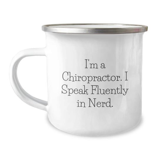 Funny Chiropractor Gifts for Men and Women, I'm A Chiropractor. I Speak Fluently In genius. - Graduation Unique Ceramic Camping Mugs for Chiropractor Friends and Family - Image 1