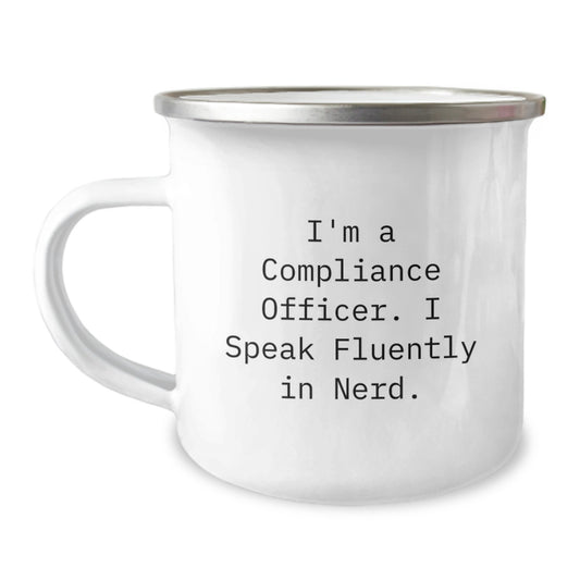 Compliance Officer Gifts from Family - I'm A Compliance Officer. I Speak Fluently In genius. Funny Graduation Unique Gifts for Men or Women - Image 1