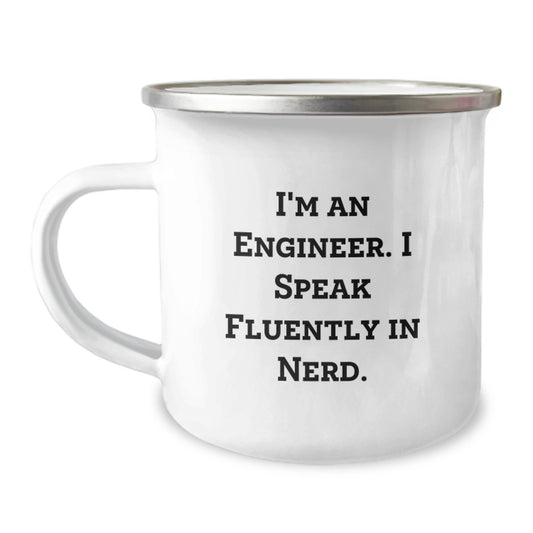 Funny Engineer Gifts for Men, 'I'm An Engineer. I Speak Fluently In genius.' Christmas Unique Mugs for Camping Lovers from Friends - Image 1