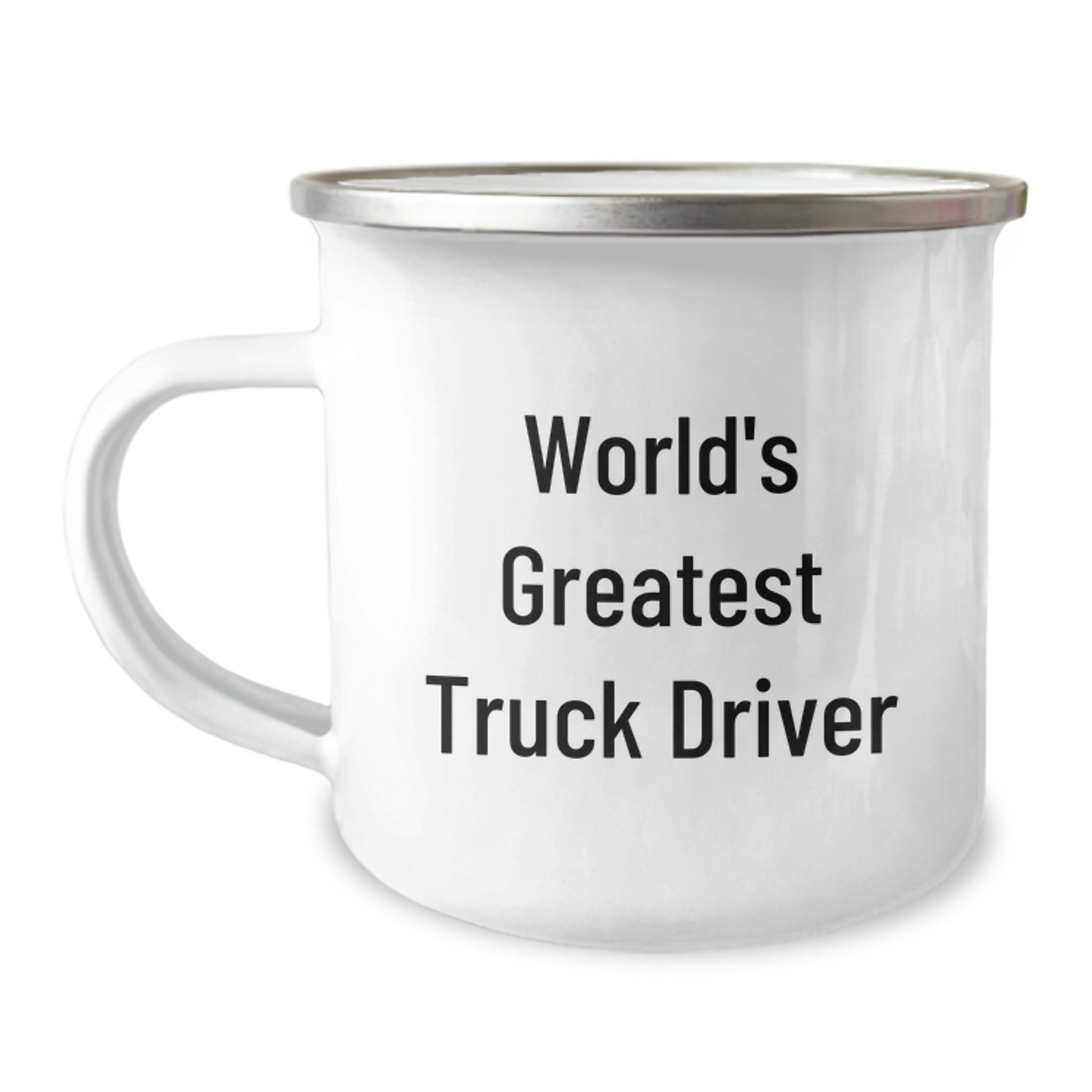 Funny Truck Driver Gifts for Men - World's Greatest Truck Driver Camping Mug, Stainless Steel with Enamel Finish, 12 oz Capacity, Perfect for Christmas Morning - Image 1