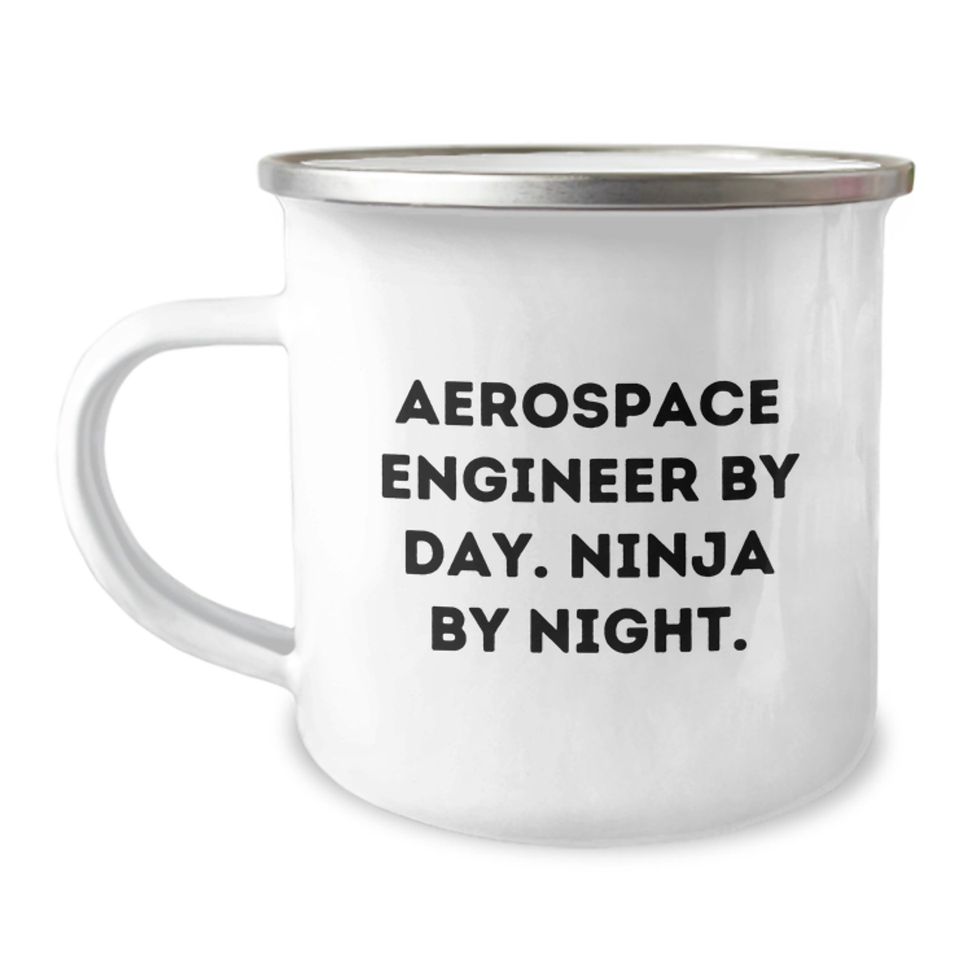Aerospace Engineer Gifts from Family - Funny 'Aerospace Engineer By Day. Ninja By Night.' Camping Mug for Christmas Unique Gifts for Men - Image 1