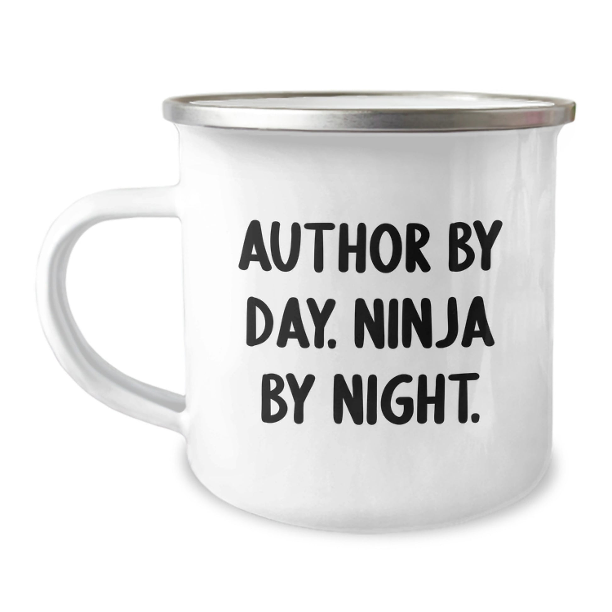 Author Gifts for Men, Women, or Friends - Camping Mug with Funny Quote 'Author By Day. Ninja By Night.' - Graduation Unique Gifts from Family, Coworkers, or Friends - Image 1