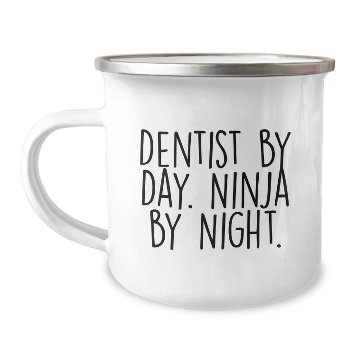 Funny Dentist Gifts for Men, Christmas Unique Gifts from Friends to Dentist by Day Ninja by Night, Camping Mug - Image 1