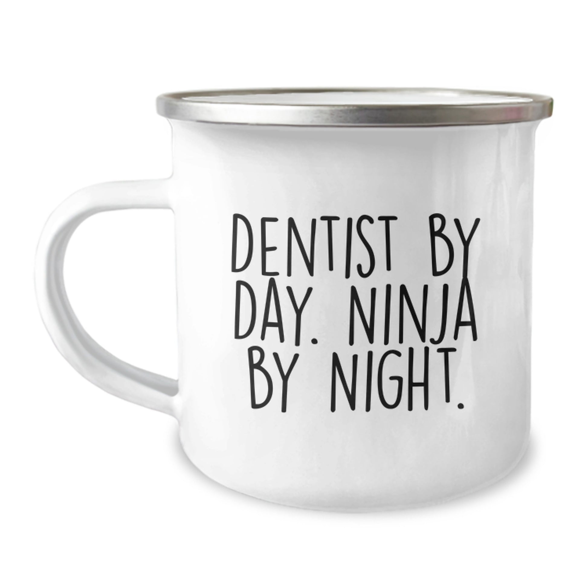 Funny Dentist Gifts for Men, Christmas Unique Gifts from Friends to Dentist by Day Ninja by Night, Camping Mug - Image 1