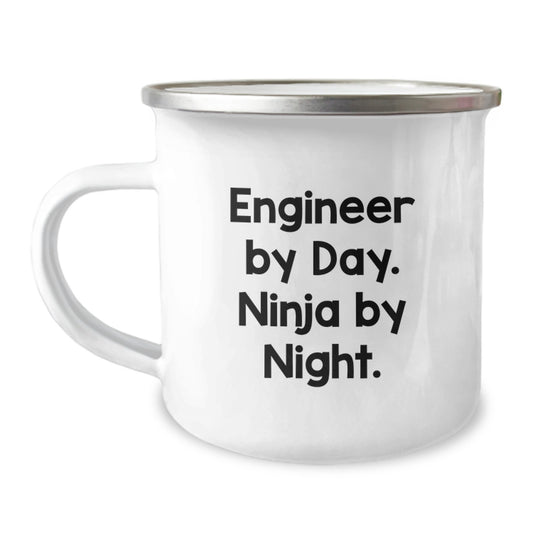 Engineer Gifts from Friends, Funny 'Engineer By Day. Ninja By Night.' Camping Mug for Men, Graduation Unique Gifts - Image 1