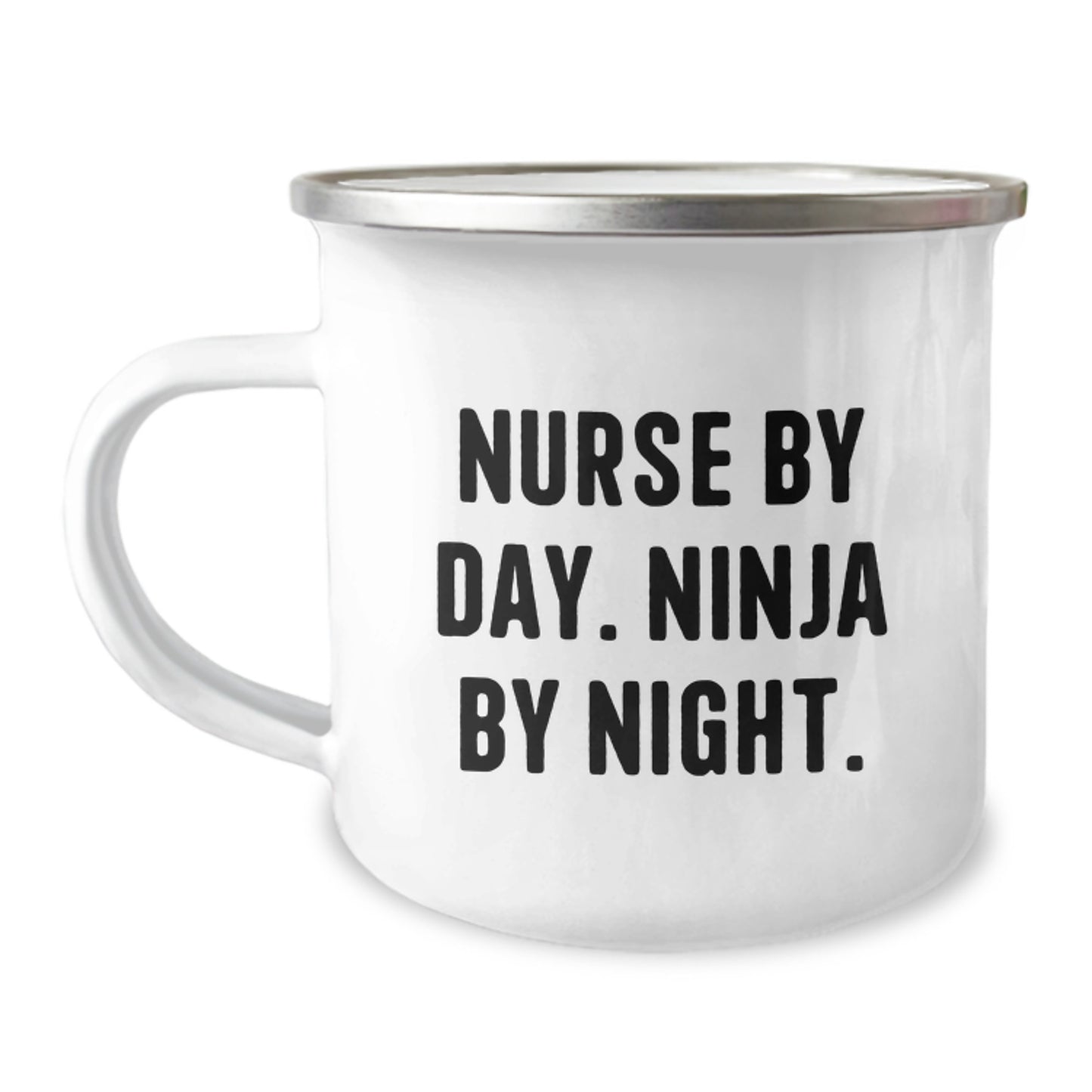Funny Nurse Gifts From Friends, Unique Camping Mug For Nurse Graduation, Nurse By Day Ninja By Night - Image 1