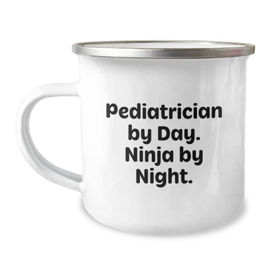 Funny Pediatrician Gifts from Men - Christmas Unique Gifts for Pediatrician By Day. Ninja By Night. Camping Mug - Image 1