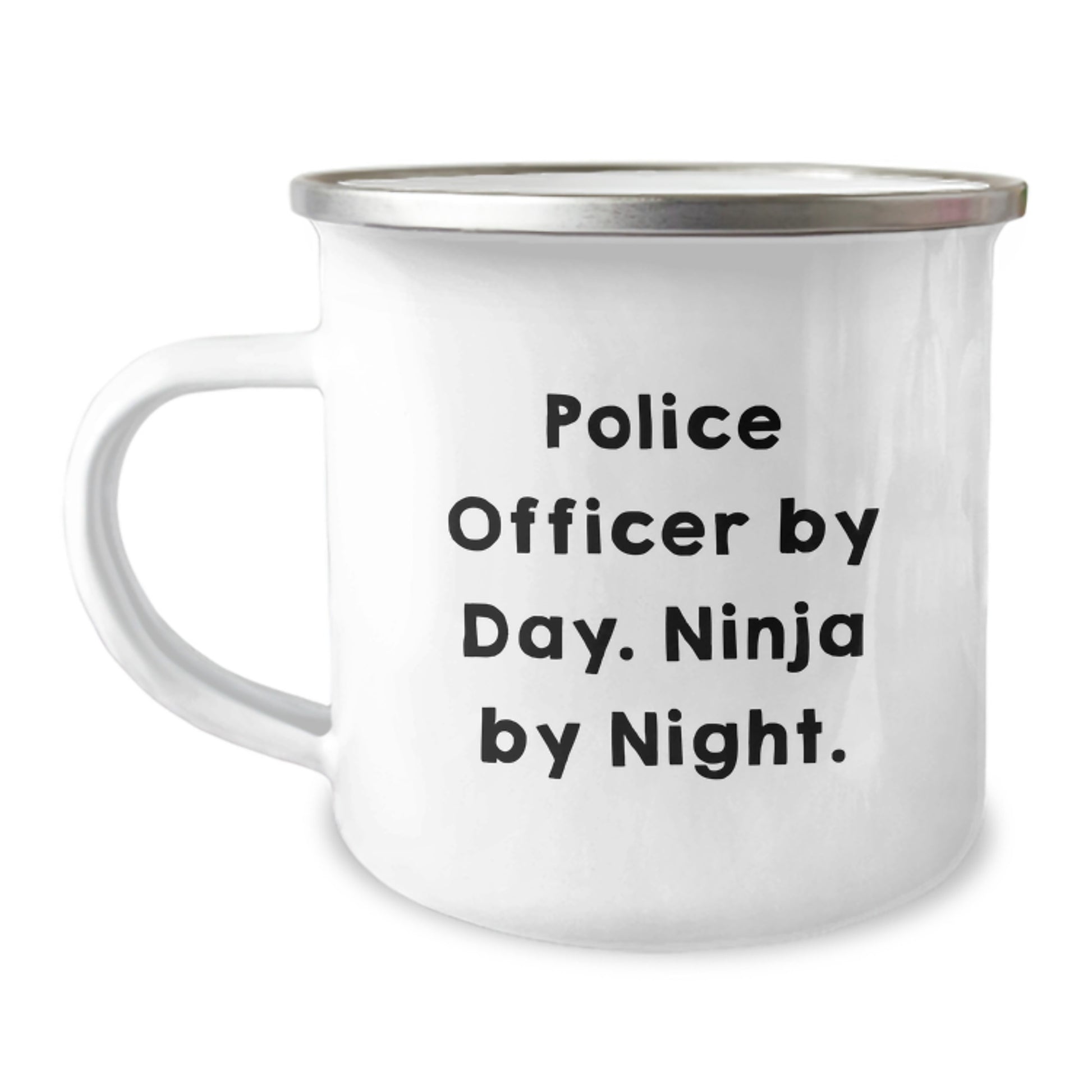 Funny Police Officer Gifts from Friends for Police Officers - Christmas Unique Gifts Police Officer By Day. Ninja By Night. Camping Mug - Image 1
