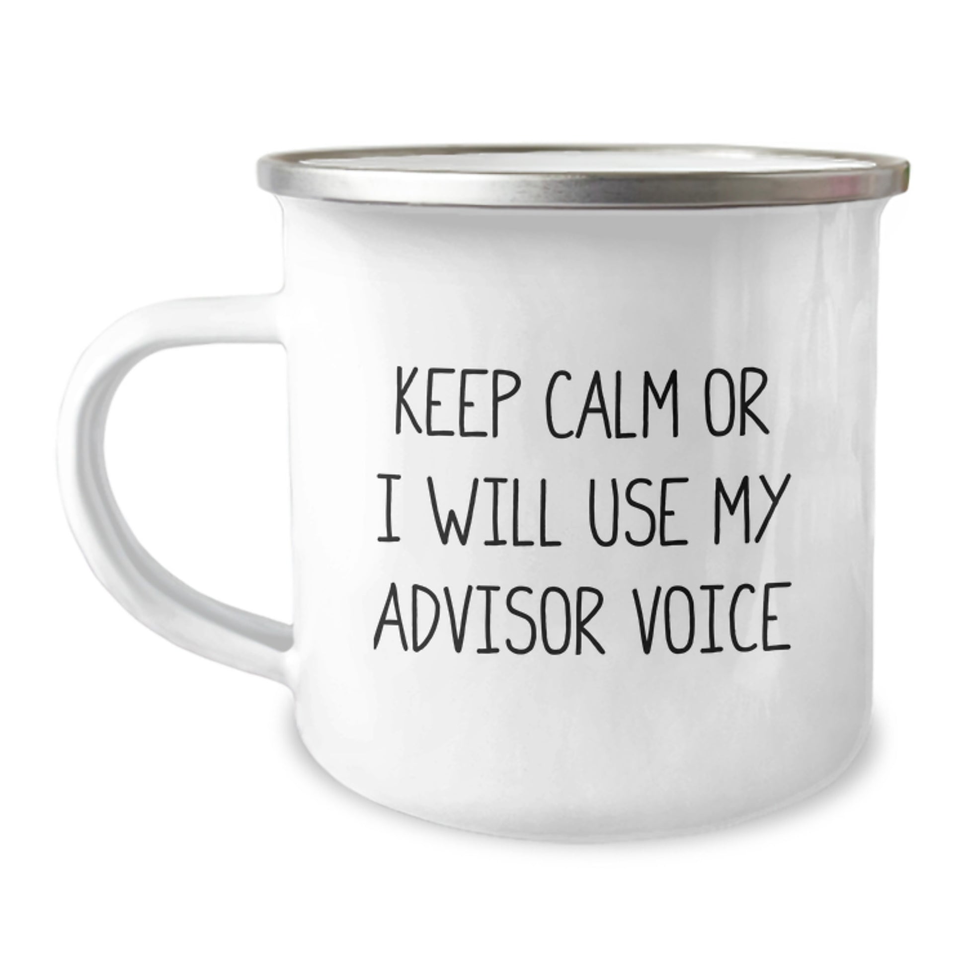 Funny Advisor Christmas Unique Gifts, Camping Mug for Advisors, Keep Calm Or I Will Use My Advisor Voice, Gifts from Friends, Gifts for Advisor - Image 1