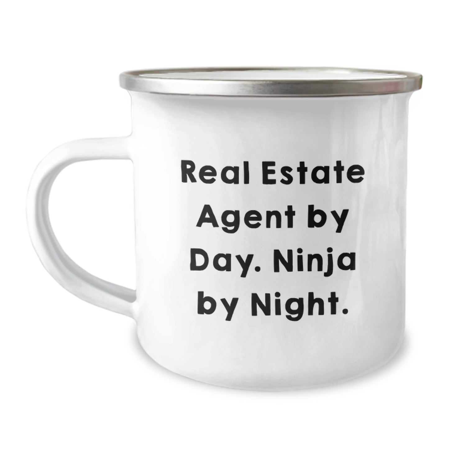 Graduation Unique Gifts for Real Estate Agent Friends and Family - Camping Mug with Real Estate Agent By Day. Ninja By Night. Quote - Image 1