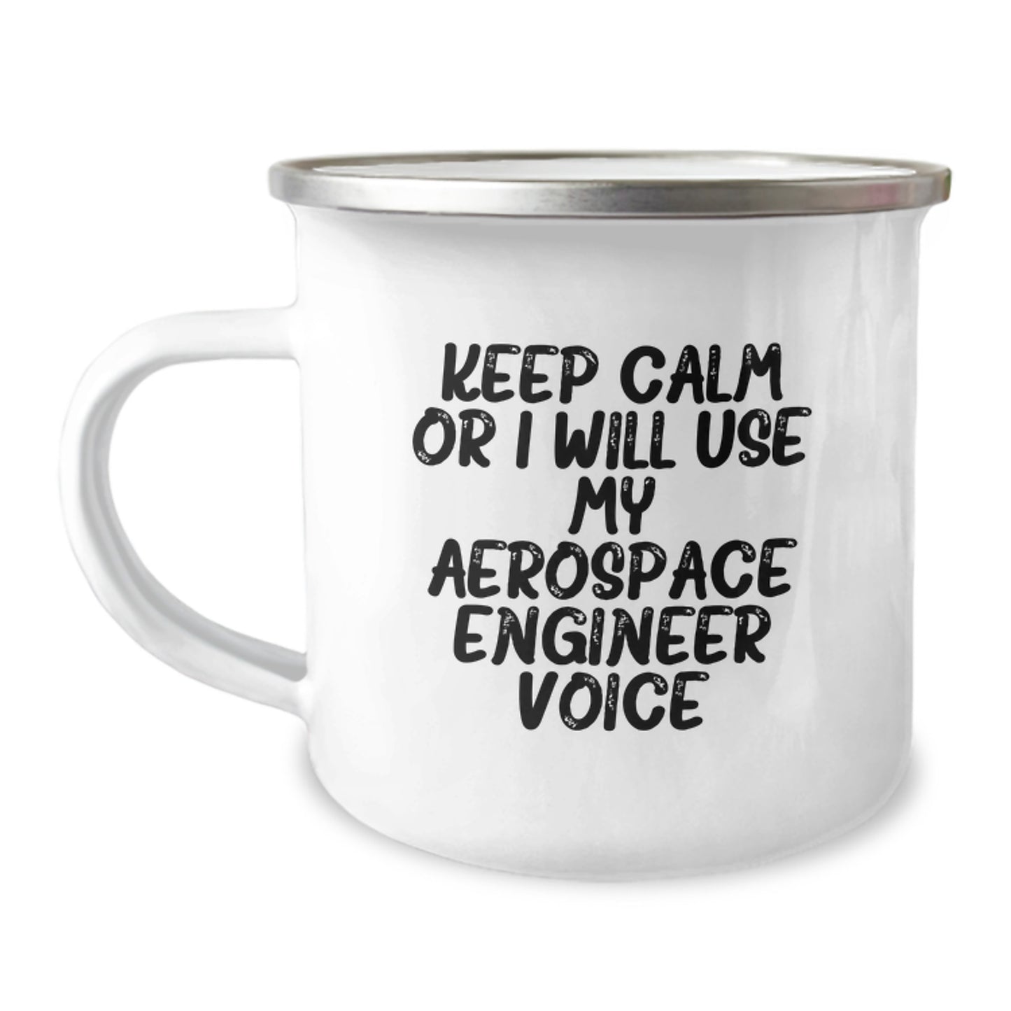 Funny Aerospace Engineer Gifts from Men to Friends - Keep Calm Or I Will Use My Aerospace Engineer Voice Camping Mug for Christmas Unique Gifts - Image 1