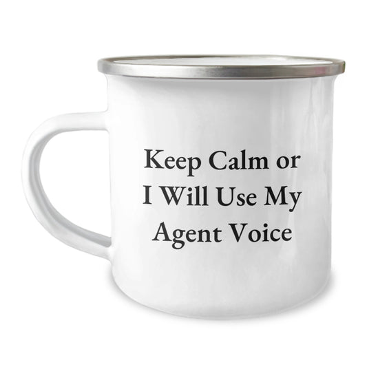 Funny Agent Agent Gifts for Men, Birthday Unique Gifts from Friends to Coworkers or Family, Camping Mug Keeps Calm Voice - Image 1