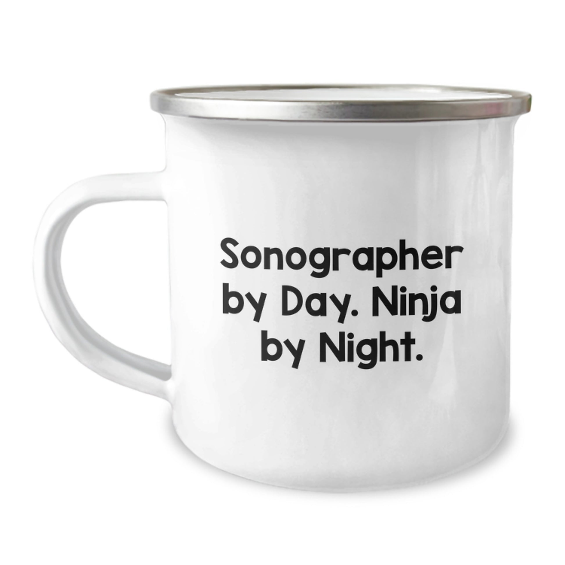 Sonographer Gifts from Friends, Unique Camping Mug for Sonographer By Day. Ninja By Night., Graduation Unique Gifts - Image 1