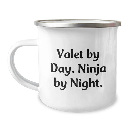 Valet By Day Ninja By Night Funny Camping Mug Christmas Unique Gifts for Valet Men from Family - Image 1