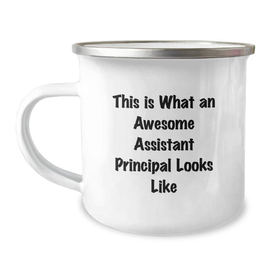 Funny Assistant Principal Gifts for Men Friends - Christmas Unique Gifts from Family, This Is What An Awesome Assistant Principal Looks Like Camping Mug - Image 1