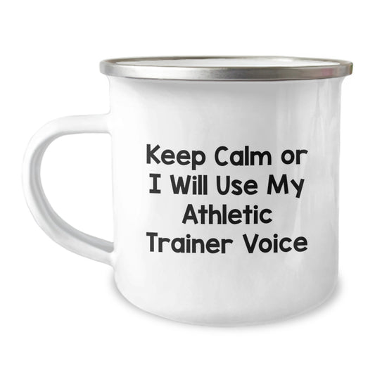 Funny Athletic Trainer Gifts for Men - Keep Calm or I'll Use My Voice - Valentine's Unique Gifts from Friends to Family - Image 1