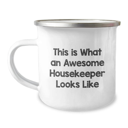 Funny Housekeeper Gifts from Family - This Is What An Awesome Housekeeper Looks Like Camping Mug for Housekeeper Men, Unique Christmas Unique Gifts from Family to Housekeeper - Image 1